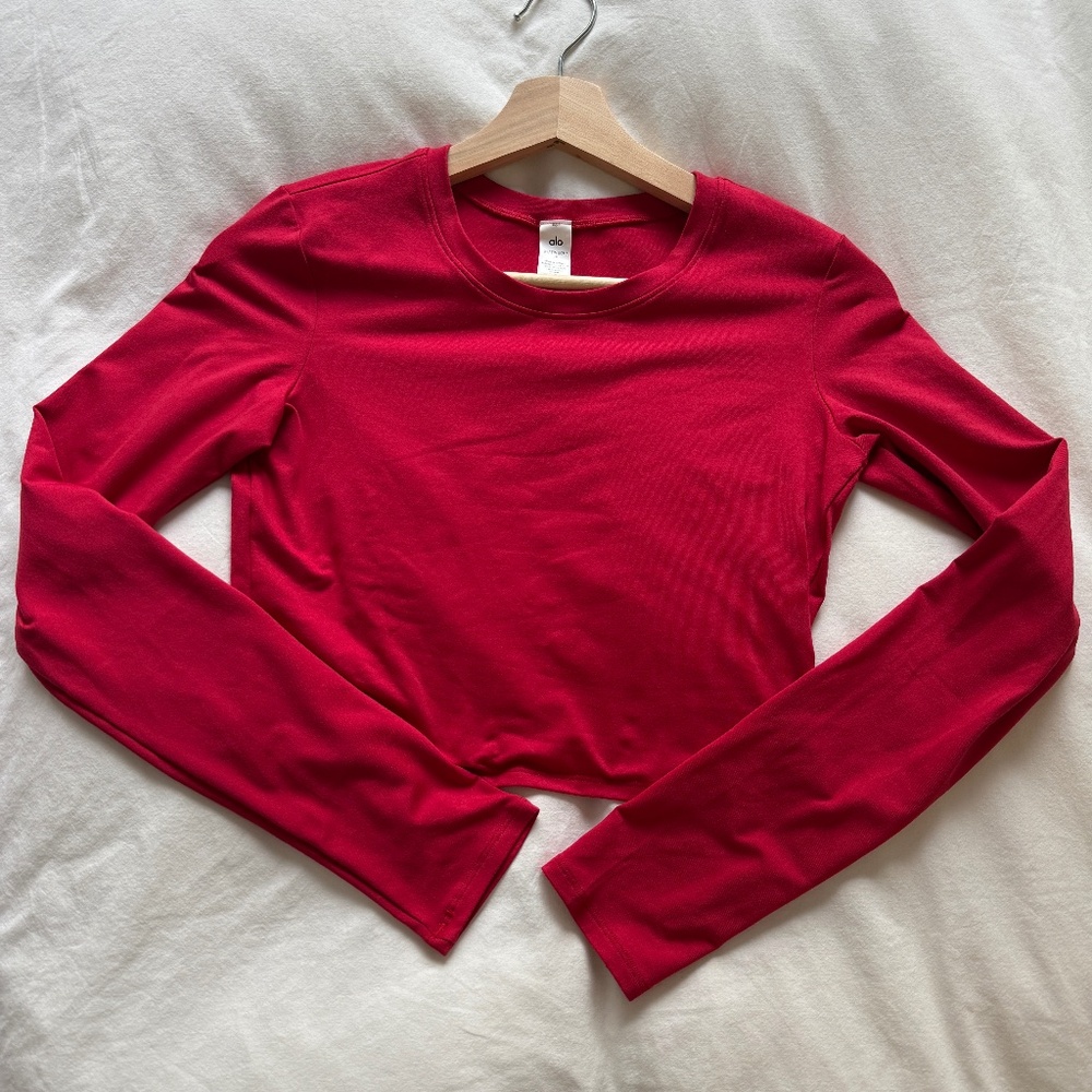 Alosoft Crop Finesse Long Sleeve - Red - XS